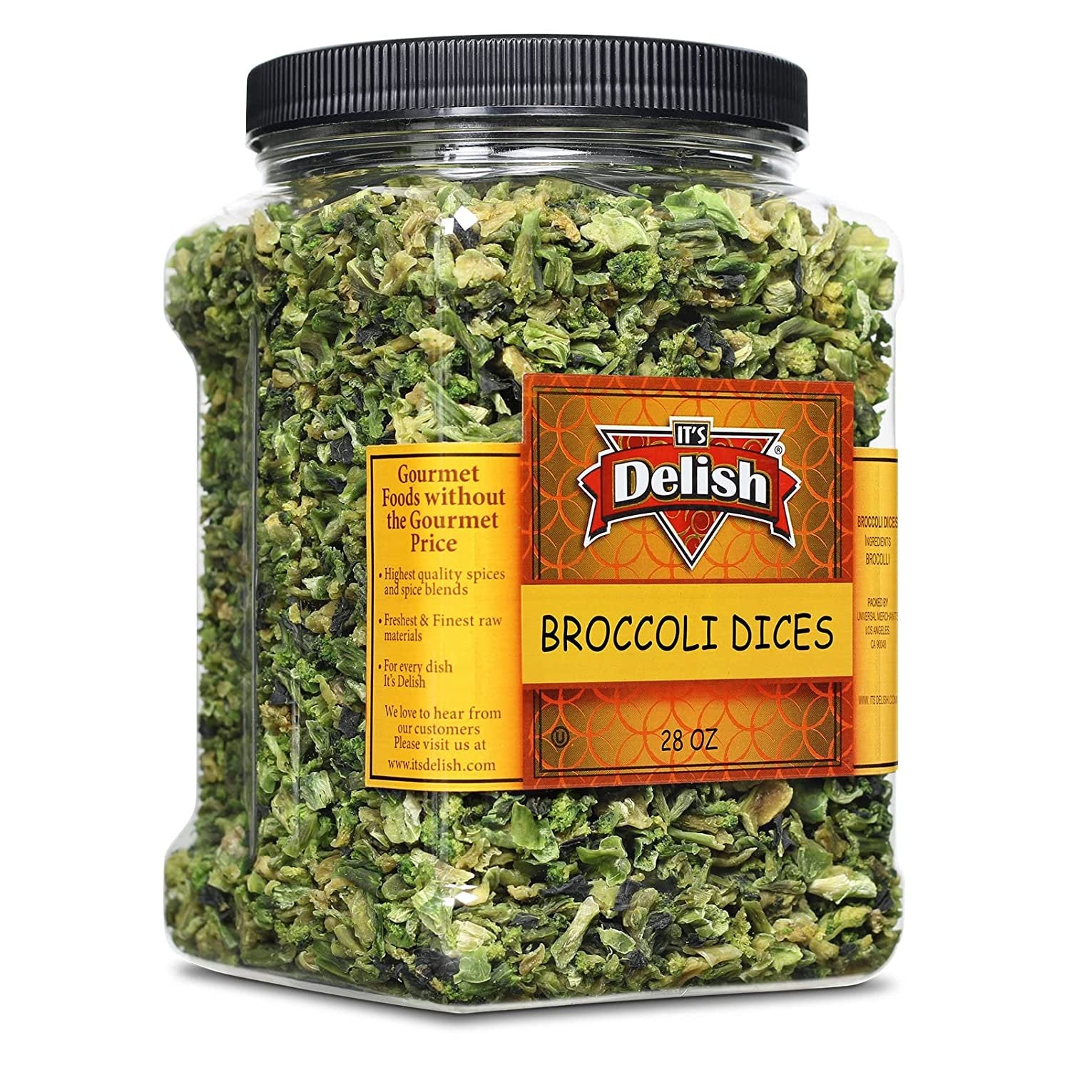 Dried Broccoli Dices  28 OZ Jumbo Container Jar