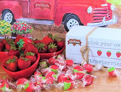 Red Strawberry  Taffy Chews  18 Oz Jumbo  Jar