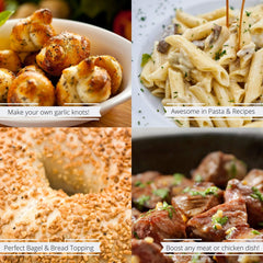 Gourmet Toasted Dried Minced Garlic 2.1 LBS Jumbo Container Jar