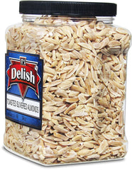 Gourmet Toasted Slivered Almonds by It's Delish – 34 OZ (2.1 lbs) Bulk Reusable Jumbo Container - Premium Oven Fresh Dry Roasted – Healthy Snack, Topping for Salad, Desserts & Yogurt – Kosher Certified
