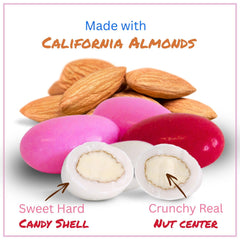 Red Pink & White Jordan Almonds Mix | 3.5 LBS Jumbo Container
