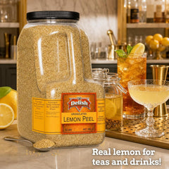 Dried Lemon Peel by It's Delish – 6 LBS Bulk Restaurant Gallon Jug | Granulated Citrus Zest for Baking, Lemon Bars, Tea Blends, Marinades & Cocktails – All Natural, Kosher Pareve