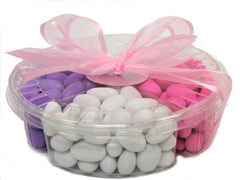 It's A Girl! Jordan Almond Gift Tray (Pastel Pink, White and Lavender, 4 Section) - Its Delish
