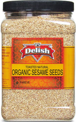 Toasted Natural Organic Whole Sesame Seeds  – 38 OZ Jumbo Jar