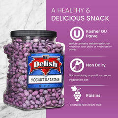 Purple Yogurt Covered Raisins, 3 LBS Jumbo Container
