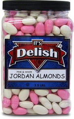 Pink and White Jordan Almonds Mix, 3.5 lbs Jumbo Container