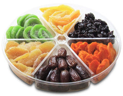 Gourmet Dried Fruit Variety Gift Tray Large 6-Pt by It's Delish - Gift Basket | New Year Events, Fathers Mothers Day Holiday Party Birthday Valentines Anniversary Sympathy Get Well Hostess Gift Box