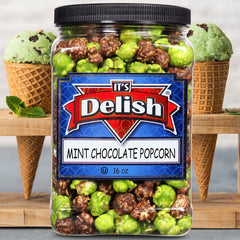 Mint Chocolate Flavored Popcorn, 16 Oz Jumbo  Container,