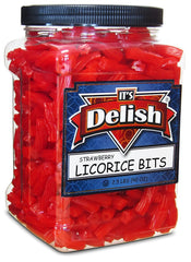 Strawberry Licorice Bits, 2.5 LBS (40 Oz) Jumbo Container Jar