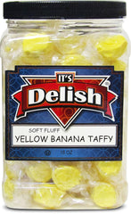 Yellow Banana Soft Taffy Candy Chews - 16  OZ | Jumbo Jar