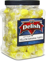 Yellow Banana Soft Taffy Candy Chews - 16  OZ | Jumbo Jar