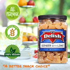 Crystallized Ginger Chunks with Lime — Jumbo Jar