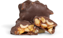 Peanut Caramel Clusters with Dark Chocolate