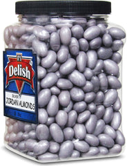 Silver Jordan Almonds, 3.75 lbs (60 Oz) Jumbo Container