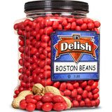 Red Classic Boston Baked Beans Candy Coated Peanuts by It's Delish – Fresh Bulk Pack of 24 Oz (1.5 lbs) Jumbo Reusable Container – Sealed Packing for Birthday Parties, Christmas, Easter, Halloween