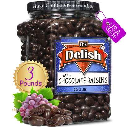 Milk Chocolate  Raisins 3 LBS Jumbo Container