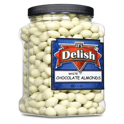 White Chocolate Almonds 3 LBS  Container Jar