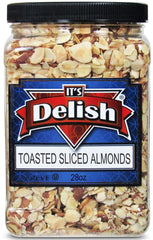 Toasted Sliced Almonds  –  28 OZ   Jumbo Container -