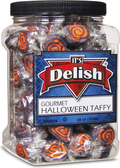 Halloween Black & Orange Cream Taffy Chews 18 Oz Jumbo Jar