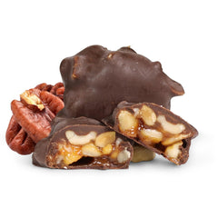 Chocolate Caramel Rice Crispies Clusters Red Gift Box - by It's Delish | 12 OZ Premium Dark Chocolate Covered Crips Rice Nuts with Carmel Cluster without Nuts | Christmas Gifts Box of Chocolates Candy Turtles – Vegan, Kosher