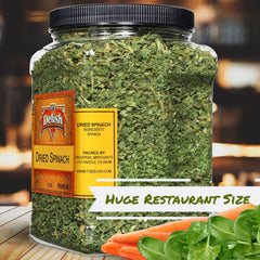 Chopped Dried Spinach Flakes, 8 Oz  Jumbo Jar