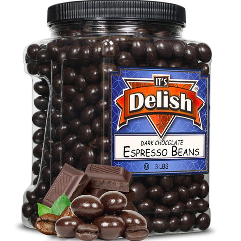 Dark Chocolate Espresso Beans 3 Lbs Jumbo Container Its Delish