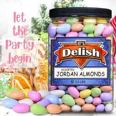 Assorted Jordan Almonds, 3.5 lbs Jumbo Container | Pastel Colors