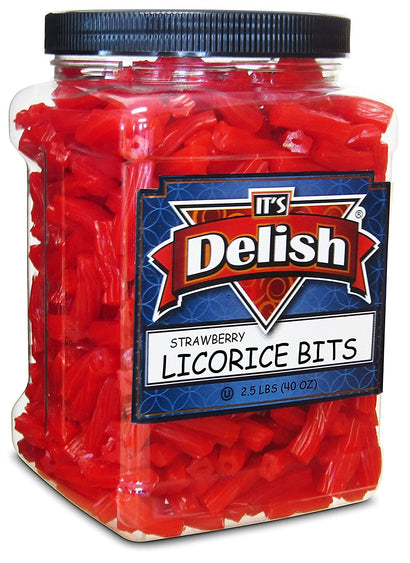 Strawberry Licorice Bits  2.5 LBS Container Jar