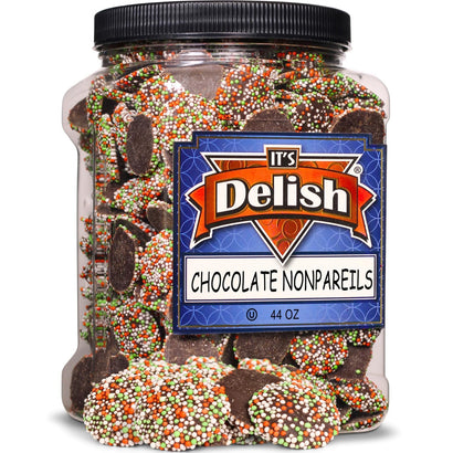 Christmas Dark Chocolate Nonpareils Candy  48 Oz  Container