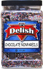 Rainbow Nonpareils Dark Chocolate Discs   2.5 Lbs Jumbo jar