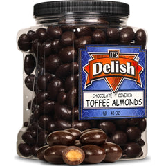 Chocolate Covered Toffee  Almonds  48 OZ Jumbo Container