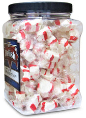 Soft Fluff Peppermint Taffy Chews – 16 Oz Jumbo Reusable Container