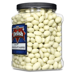 White Chocolate Covered Almonds 3 LBS Jumbo Container Jar