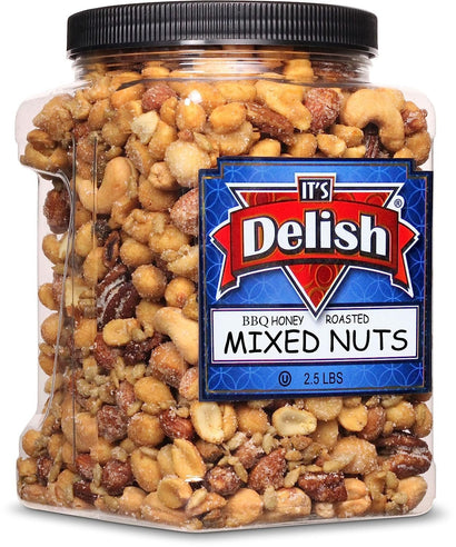 BBQ Honey Roasted Mixed Nuts 2.5 LBS Jumbo Container