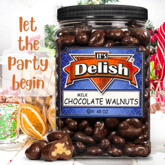 Milk Chocolate Covered Walnuts  48 Oz Jumbo Container