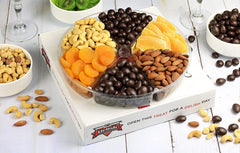 Holiday Chocolate Nuts, Dried Fruit Assortment Large Gift Tray 6-Pt