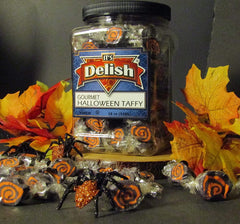 Halloween Black & Orange Cream Taffy Chews 18 Oz Jumbo Jar