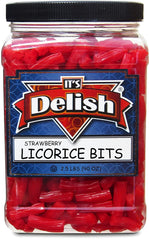 Strawberry Licorice Bits , 2.5 LBS (40 Oz) Jumbo Container Jar