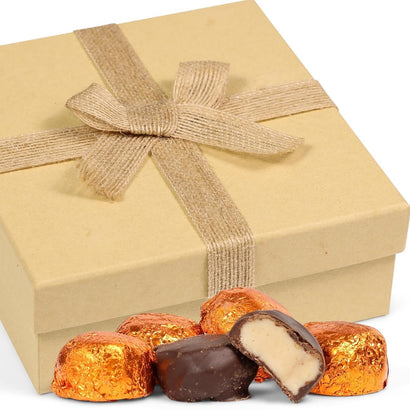 Chocolate Peanut Butter Cremes Gift Box | Fancy Individually Foil Wrapped