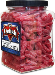 Sweet & Sour Strawberry Licorice Bits , 2.5 LBS Jumbo  Jar