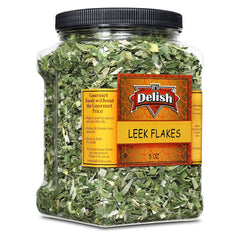 Dried Leek Flakes, 5 OZ Jumbo Container Jar