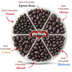 Gourmet Holiday White & Dark Chocolate Nuts and Fruit Large Gift Tray 6-Pt by It's Delish – Christmas Gift Box New Year Events Fathers Mother Day Family Parties Valentines Anniversary - Kosher Dairy