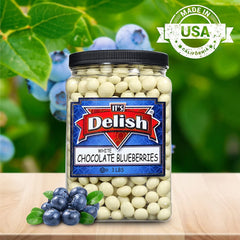 White Chocolate  Blueberries ,3 LBS Jumbo Container Jar