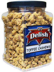 Toffee Coated Cashews - 2.3 LBS  Container Jar