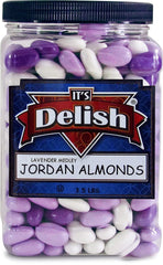 Lavender Purple & White Jordan Almonds Medley , 3.5 LBS Jumbo Jar