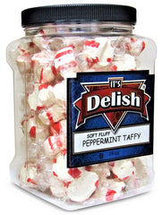 Soft Fluff Peppermint Taffy Chews – 16 Oz Jumbo Reusable Container