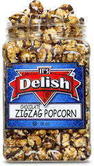 Chocolate Drizzle Zigzag Popcorn – 16 Oz (1 Lb) Jumbo Container