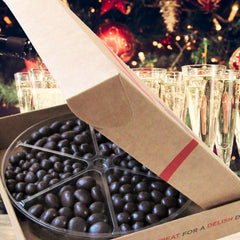 Gourmet Holiday White & Dark Chocolate Nuts and Fruit Large Gift Tray 6-Pt by It's Delish – Christmas Gift Box New Year Events Fathers Mother Day Family Parties Valentines Anniversary - Kosher Dairy