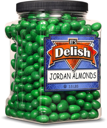 Dark Green Jordan Almonds 3.5 lbs Jumbo Container