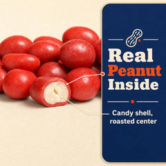 Red Classic Boston Baked Beans Candy Coated Peanuts by It's Delish – Fresh Bulk Pack of 24 Oz (1.5 lbs) Jumbo Reusable Container – Sealed Packing for Birthday Parties, Christmas, Easter, Halloween